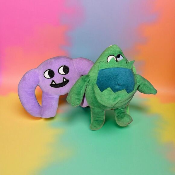 Garten of BanBan Green Stinky Joel & Purple Plush Mascot Captain Fiddles - Picture 1 of 5